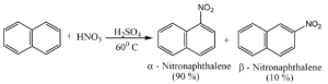 Substitution reactions of naphthalene