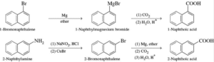 Synthesis of naphthoic acid