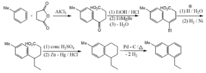 Synthesis of 1-ethyl-6-methyl naphthalene