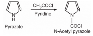 Acetylation reaction of Pyrazole/Reaction of Pyrazole on free nitrogen